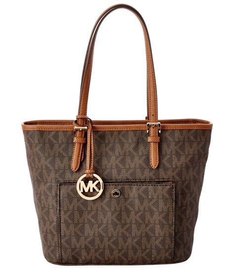 michael michael kors mk jet set signature leather shoulder bag|bandolera jet set Michael Kors.